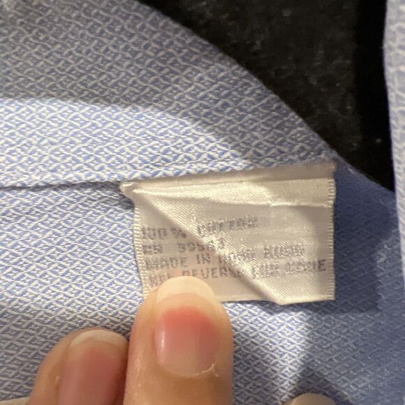 Bill Robinson men’s blue button up shirt hundred percent cotton long sleeves 16 - Picture 8 of 11